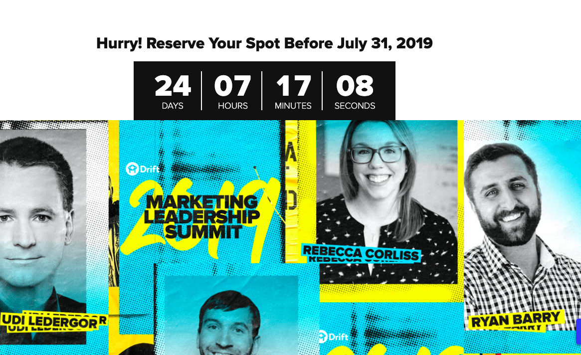 Drift Evergreen Webinar Countdown