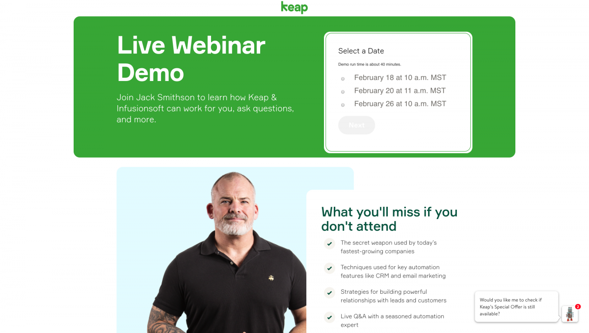 SaaS-Webinars-Keap-Demo