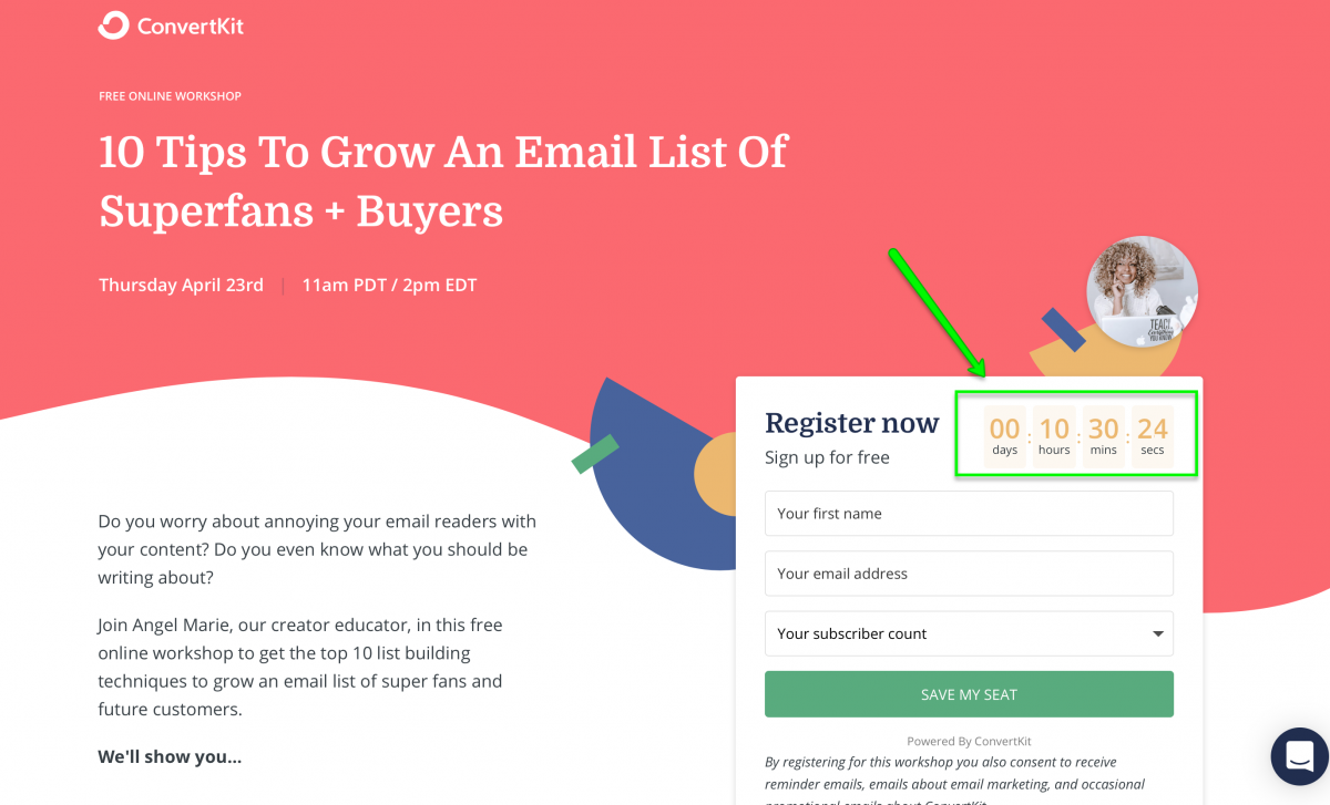 ConvertKit-Webinar-Countdown-Timer