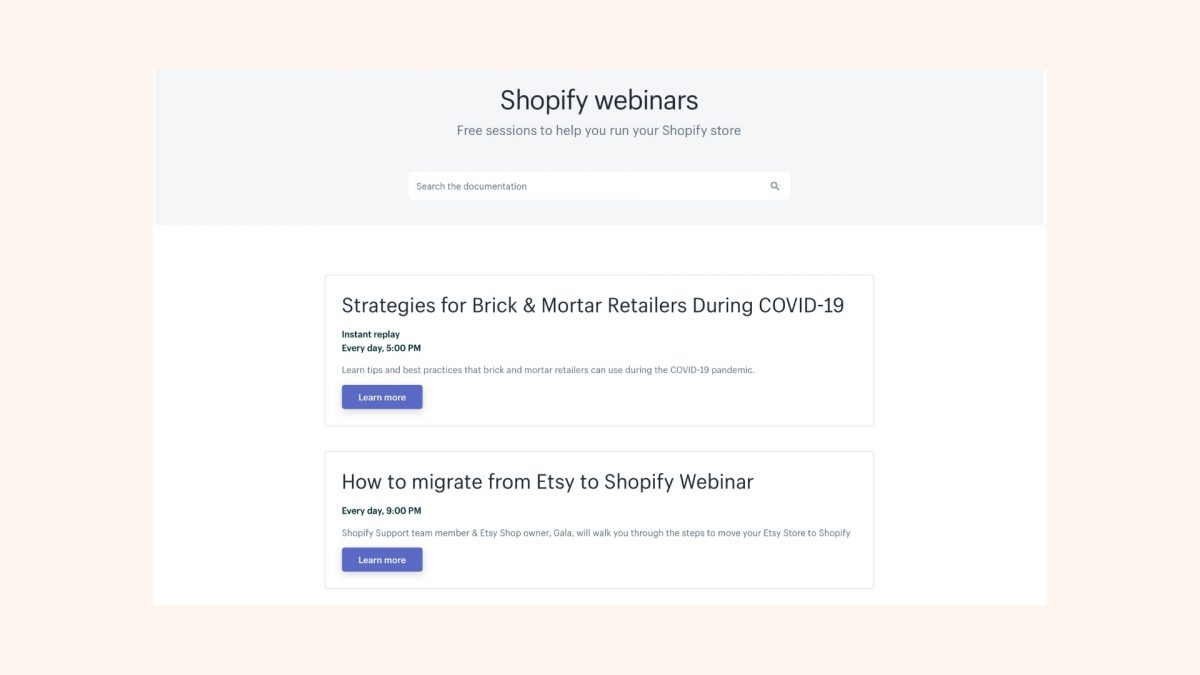 Shopify Webinars