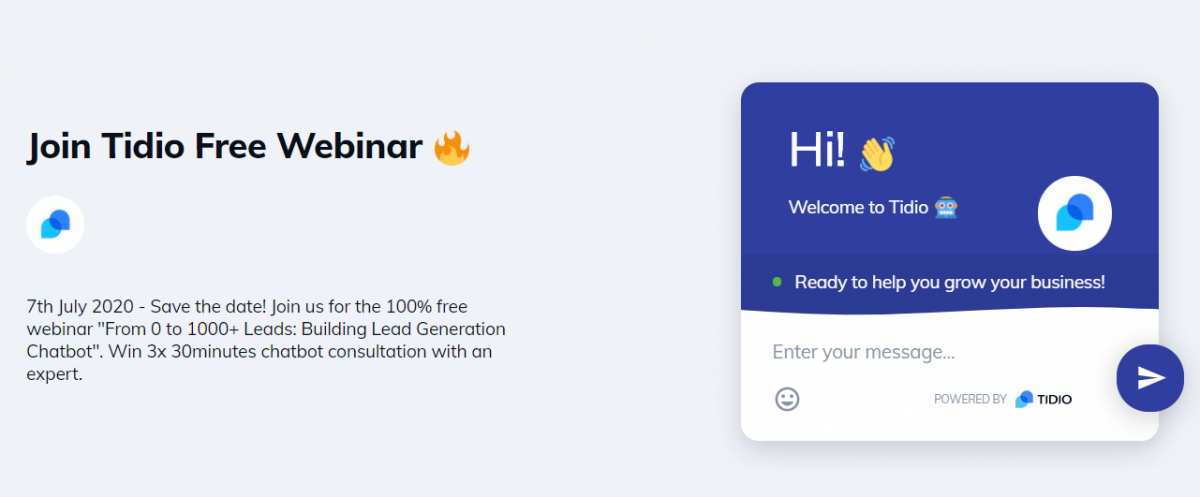 Tilio webinar landing page