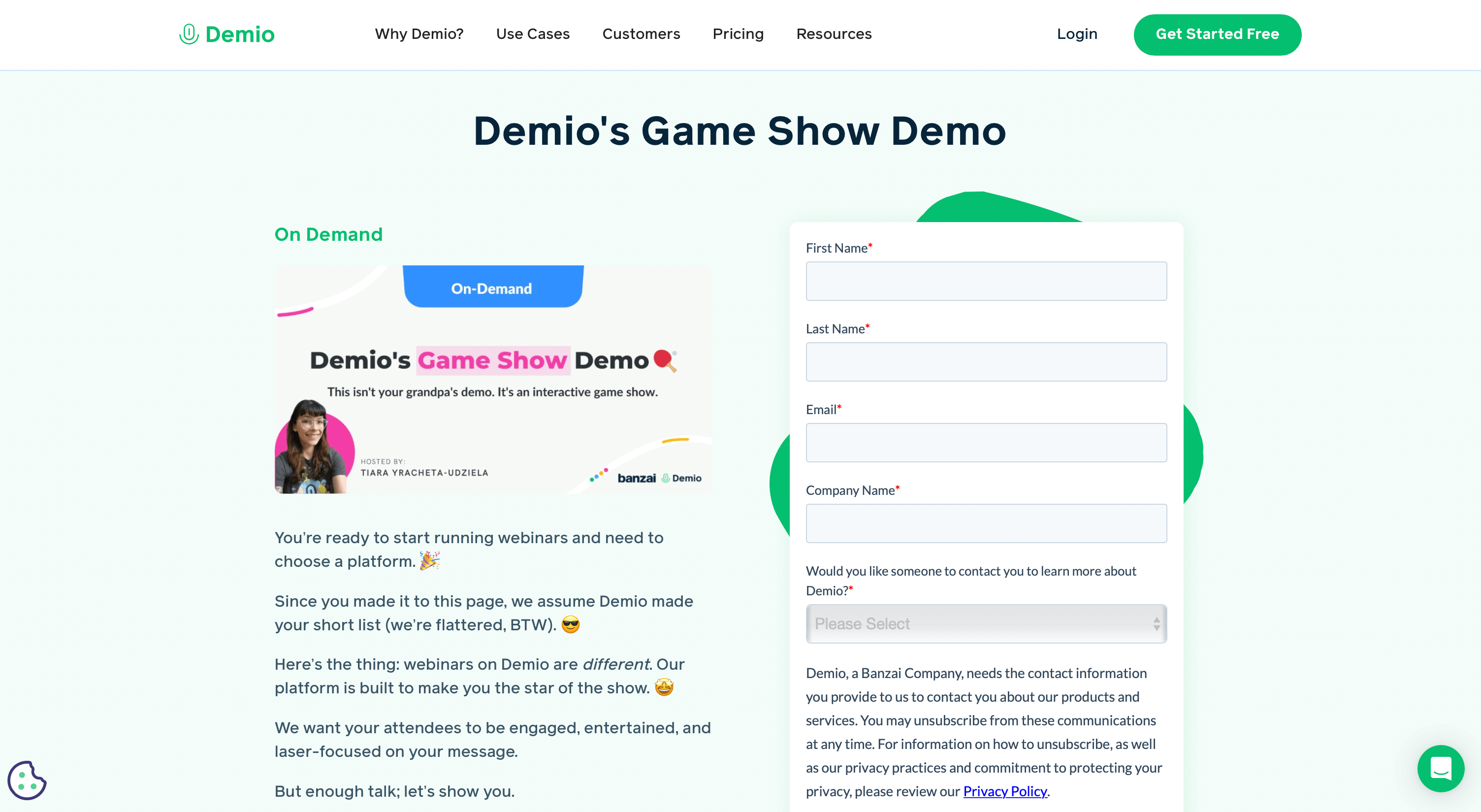 Demio's Game Show Demo